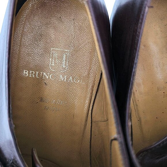 Bruno Magli Italy Mens 12M Brown Dress Shoes Leather Monk Strap Loafers Vintage - Picture 13 of 13